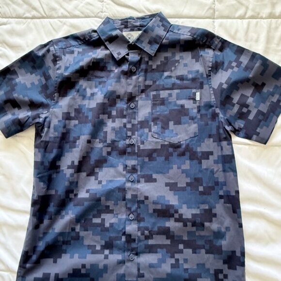 Hurley Other - Hurley Navy and Gray Camouflage Button Down Shirt